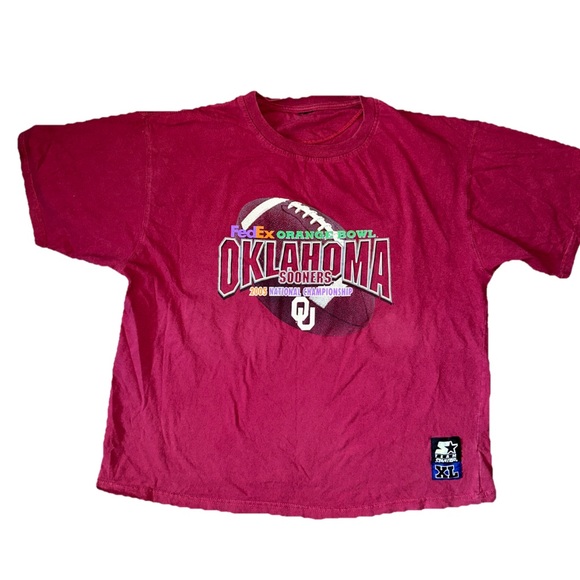 Vintage Y2K Oklahoma Sooners Starter Tee XL 2005 Orange Bowl OU Champs Crimson - Picture 1 of 5
